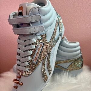 Custom Bling Cardi B Classic Freestyle Limited Edition Reebok size 8